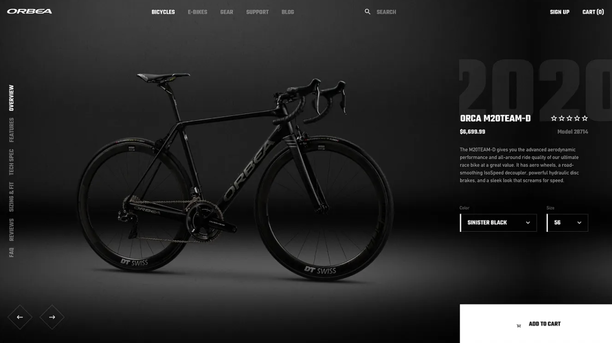 Webshop fiets product pagina voorbeeld